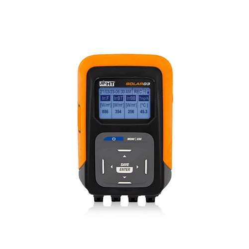 HT Instruments Externer Datenlogger mit Funkmodul zur Messung der Einstrahlung, Temperatur & Neigung von PV-Modulen, Solar-03, 1006730