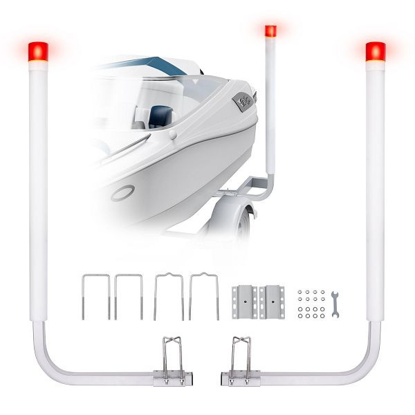 VEVOR 1,17 m Anhängerpfahl Bootsanhänger Kurbelstütze mit LED-Licht, 30 cm Einstellbar Boat Trailer Guide-on, Ersatzteile und Zubehör, CTCDGDLX40YC7S4TUV0