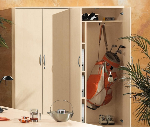 Deskin Garderobenschrank MULTI M, Ahorndekor, B 1200 x H 1835 x T 420 mm, 273446