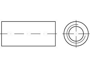 ART 88088 Verbindungsmuffen, rund, M12 x 30 x 15 Stahl, galvanisch verzinkt VE=S (50 Stück)