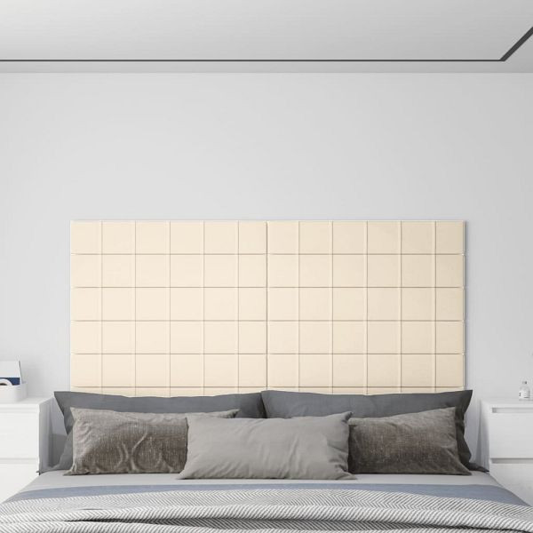vidaXL Wandpaneele 12 Stück Creme 90x15 cm Samt 1,62 m², 344113