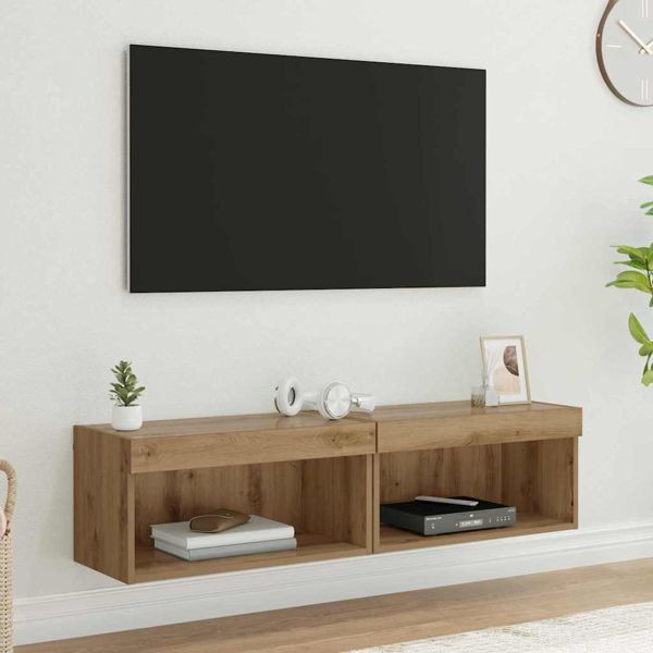 vidaXL Fernsehtische 2 pcs Artisan-Eiche 60 x 30 x 30 cm Holzwerkstoff, 882963