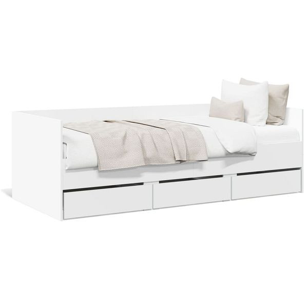 vidaXL Tagesbett mit Schubladen Weiß 90x190 cm Holzwerkstoff, 3280825
