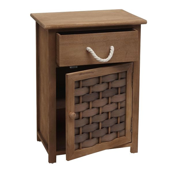 Mendler Kommode HWC-K83, Schrank Schubladenschrank, Holz 55x39,5x28,5cm, dunkelbraun, Polyrattan dunkelbraun, 97637