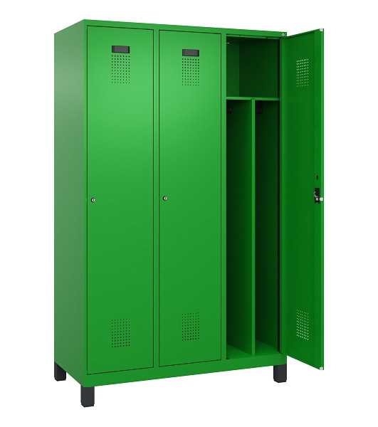C+P Spind Evolo PLUS, mit Füßen, 3 Abteile, 1950x1200x500mm, 6037/6037, Verschluss Zylinderschloss, 049010-32F S10053