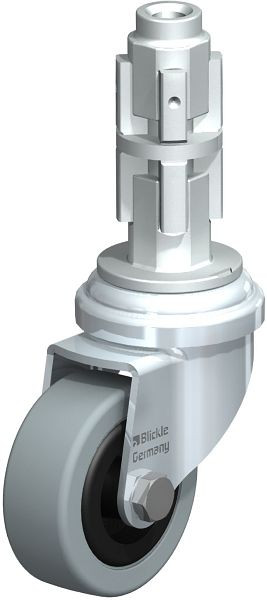 Blickle LRA-VPA 50G-E03 Apparate-Lenkrolle mit Expander, Vollgummi, Grau, 290700