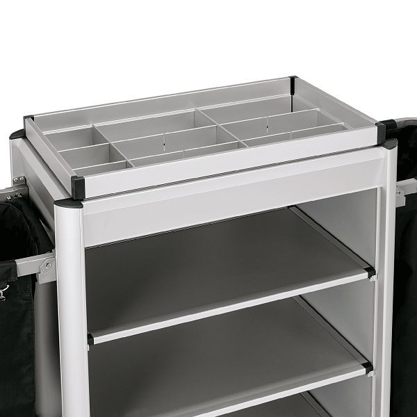 WAS Zimmerservicewagen Isabella, 2 Wäschesäcke, 150 x, 53 x 116 cm, Modell 2, helle Kantenprofile & Aluoptik, 4457002