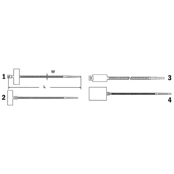 Haupa Kabelbinder mit Beschriftungsfeld natur 100x2,5 mm, VE: 100 Stück, 262840