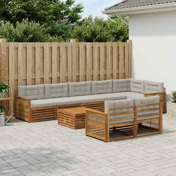 vidaXL Outdoor-Sofagarnitur mit Kissen 9-teilig, 3383539