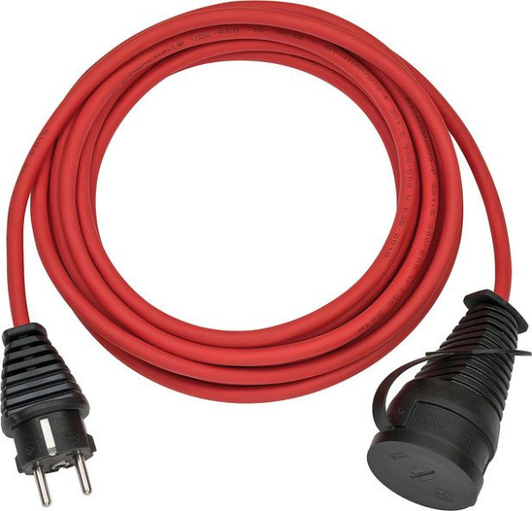Brennenstuhl BREMAXX Verlängerungskabel (5m Kabel in rot, Einsatz im Außenbereich IP44, einsetzbar bis -35 °C, Öl- und UV-beständig), VE: 5 Stück, 1169910