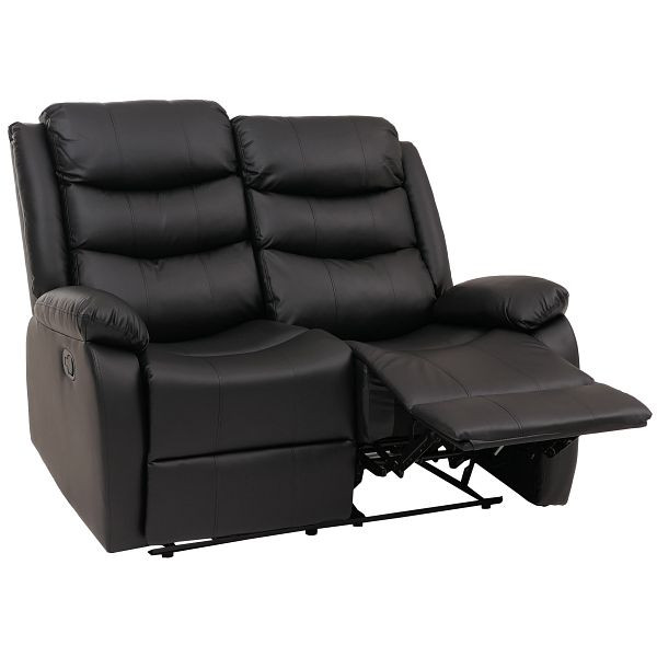 Mendler 2er Kinosessel HWC-O62, Relaxsessel Fernsehsessel mit Armlehne, Liegefunktion Kunstleder, schwarz, 153422