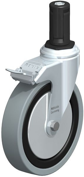 Blickle LKRA-VPA 150G-11-FI-FA-ER14 Apparate-Lenkrolle mit Expander & Feststeller, Vollgummi, Grau, 848421