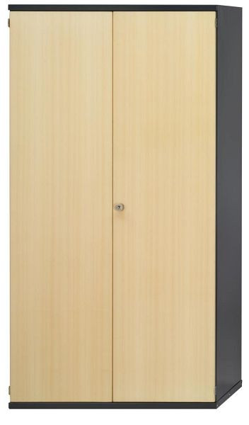 ANKE Werkbänke Materialschrank; 1085 x 630 x 1950 mm; RAL 7016/Buche Dekor; 2 Türen; 4 Einlegeböden fest, 620.001