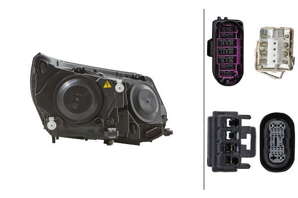 HELLA DE/Hybrid-Hauptscheinwerfer, für u.a. VW Tiguan (5N_), ECE/CCC, für Rechtsverkehr, links, 1ZT 010 748-091