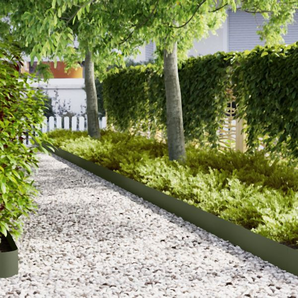 vidaXL Rasenkanten 20 Stück Olivgrün 100x0,5x20 cm Stahl, 865956