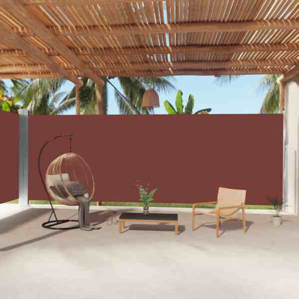 vidaXL Seitenmarkise Ausziehbar Braun 220x1000 cm, 318051