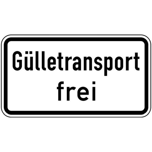 Stein HGS StVO, Gülletransport frei Nr. 1026-62, 420 x 231 mm, Flachform 2 mm, RA2, 1026-62-121