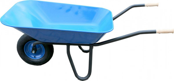 Foxwinkel Großmulden-Schubkarren mit Stahlblechmulde, "Gala" 95 L, 1 Luftrad, mit blauer Mulde, 2030076