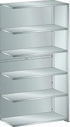 LISTA Anbauregal L1006 (BxTxH) 1000x500x2000mm 160kg, Rückwand glatt (2-teilig), Farbe: Lichtgrau, 50.406.020