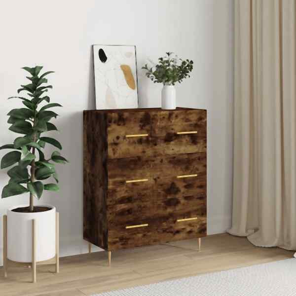 vidaXL Sideboard Räuchereiche 69,5x34x90 cm Holzwerkstoff, 827841