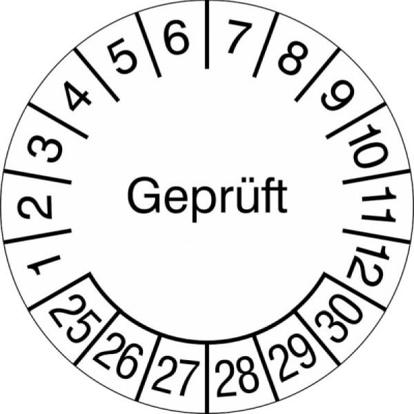 Stein HGS Prüfplaketten mit Jahresfarbe (6 Jahre), Ø 20 mm, 2025-2030, 31.c7018-25