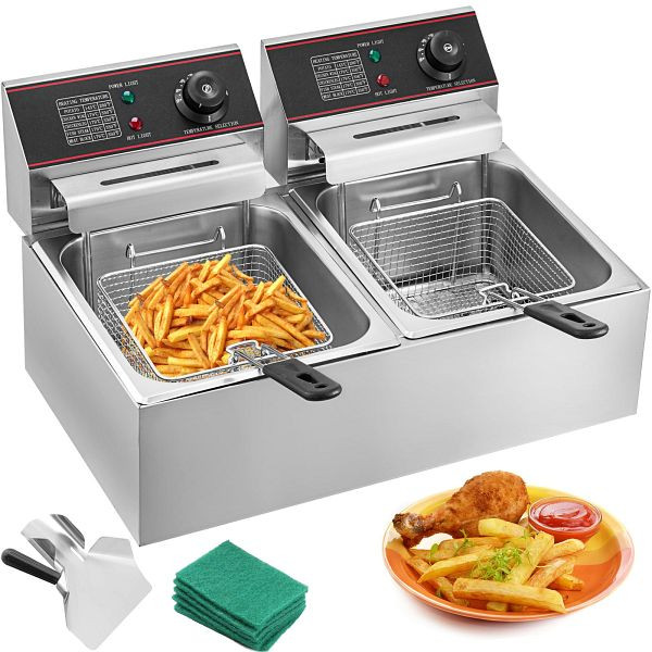 VEVOR Wunicorn Fritteuse 295 x 235 x 150 mm Commercial Elektro-Fritteuse Tief, YB-82DZL000000001V2