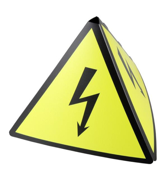 Eichner Leitzahlträgerhütchen aus PP, Grundfarbe: schwarz, Symbol "Warnzeichen für elektrische Spannung", VE: 5 Stück, 9218-05330