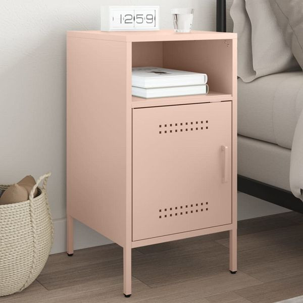 vidaXL Nachttisch Rosa 36x39x68 cm Kaltgewalzter Stahl, 843068