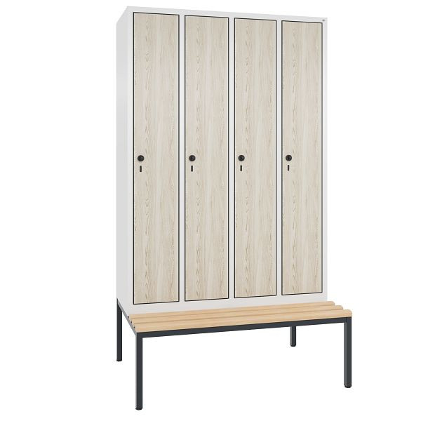 C+P Spind Evolo, 4 Abteile, H2090xB1190xT815 mm, Weiß/HPL Esche, 48050-40 S10638