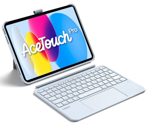 inateck Abnehmbar Hülle mit Tastatur für iPad 11" A16 2025, iPad 10.9" 2022,mit Stifthalter, QWERTZ, AceTouch, blau, N0057_blue