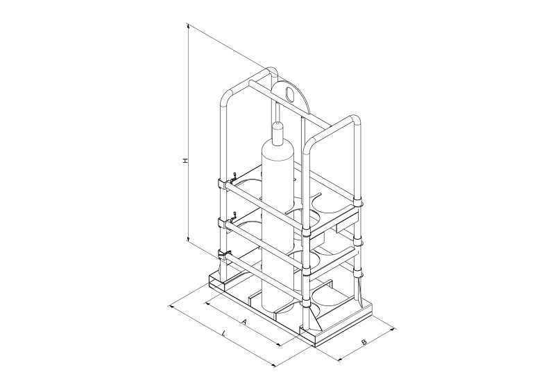 Eichinger Industrie Gasflaschenkorb 4 Flaschen ø 250 mm anthrazitgrau