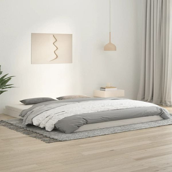 vidaXL Massivholzbett Weiß 180x200 cm Kiefer, 823430, 8720845639556