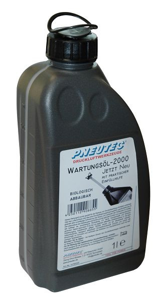 Pneutec Wartungsöl 2000 Vollsynthetischer, biologisch abbaubarer Druckluftschmierstoff für alle Druckluftrotoren, 1 Liter-Gebinde, 95 220