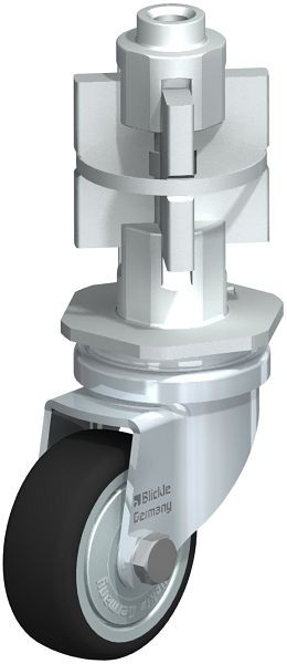 Blickle LRA-PATH 50K-FK-E07 Apparate-Lenkrolle mit Expander, Thermoplastisches Polyurethan, Grau, 848578