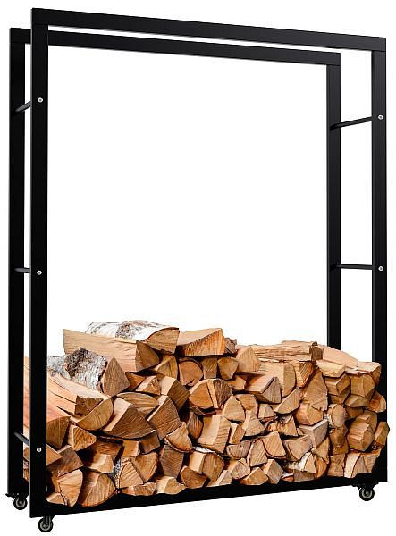CLP Kaminholzständer Keri mit Rollen 25x100x125 mm, schwarz, 325276