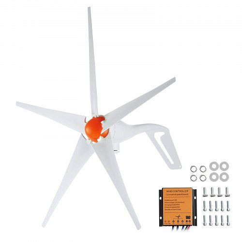 VEVOR 500 W Windkraftanlage 12 V Windgenerator 5-Blatt-Windkraftgenerator mit MPPT-Regler und 2,5 m/s Startwindgeschwindigkeit, FSSFLWLFDJ4078Z0GV9