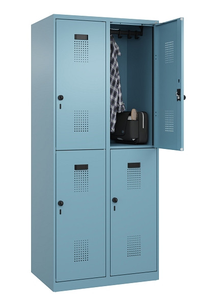 C+P Doppelstöckiger Spind Evolo PLUS, 4 Fächer, 1850x800x500mm, 0010/0010, Drehriegel, 049300-22 S10021