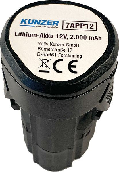 Kunzer Lithium-Akku 12V, 2.000 mAh, 7APP12