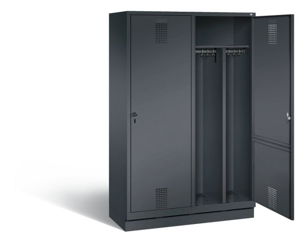 C+P Schwarz-Weiss-Spind Evolo, H1800xB1190xT500mm, Farbe: Schwarzgrau, 48220-40 S10060