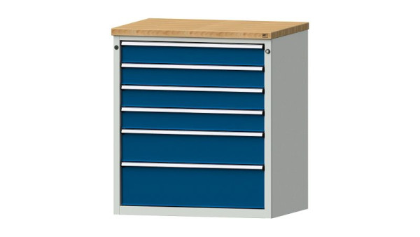 ANKE Werkbänke Schubladenschrank, Modell 3007 V, 915 x 700 x 1020 mm, RAL 7035/5010, BMP 40 mm, 611.213