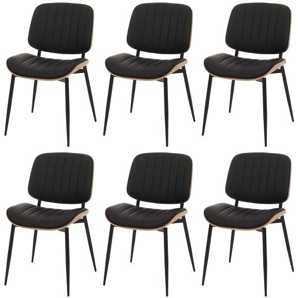 Mendler 6er-Set Esszimmerstuhl HWC-O44, Küchenstuhl Stuhl, Bugholz Kunstleder Öko-Tex FSC®, natur, weiß, 3x118206