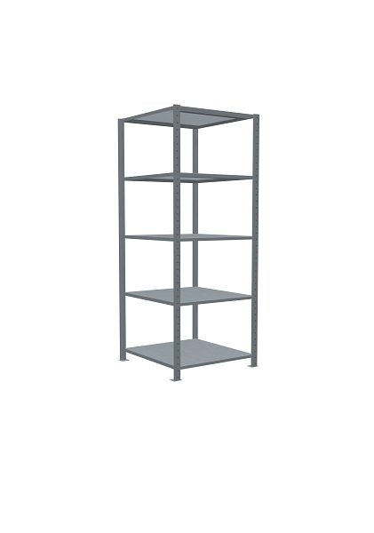 Schulte Grundregal, Steckregal MULTIplus150, 2000 x 750 x 800 mm, 5 Fachböden, Kreuzstrebe, verzinkt, 12780-75