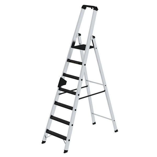 Munk Günzburger Steigtechnik Stufen-Stehleiter 250 kg einseitig begehbar mit clip-step R 13 7 Stufen, 042707