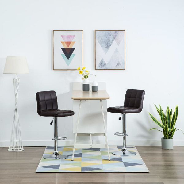 vidaXL Barhocker 2 Stück Braun Kunstleder, 323636, 8720286080962
