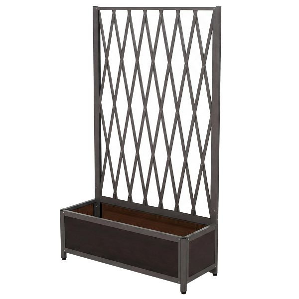 Mendler Alu-Rankgitter HWC-G21, Scherengitter Rankhilfe Blumenkasten Pflanzkübel, Stahl 152x90x35cm, grau, 120577