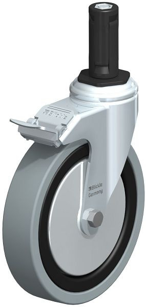 Blickle LKRA-VPA 150G-11-FI-FA-ER13 Apparate-Lenkrolle mit Expander & Feststeller, Vollgummi, Grau, 848420