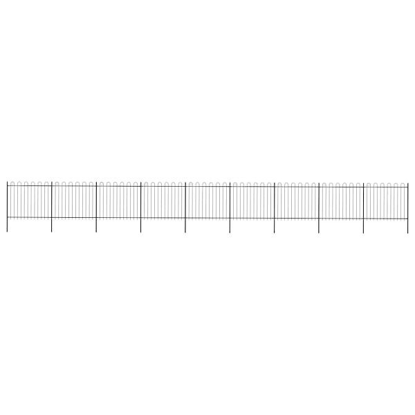 vidaXL Gartenzaun mit Rundbogen Stahl 1603,5 x 150 cm Schwarz, 277682, 8719883711034