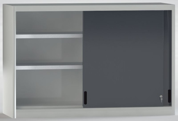 KLW Schiebetürenschrank-Aufsatz H1000 B1500 T525mm, Mitteltrennwand, 2x2 verstellbare Fachböden, 7SN-SL1000TB-1015MRA