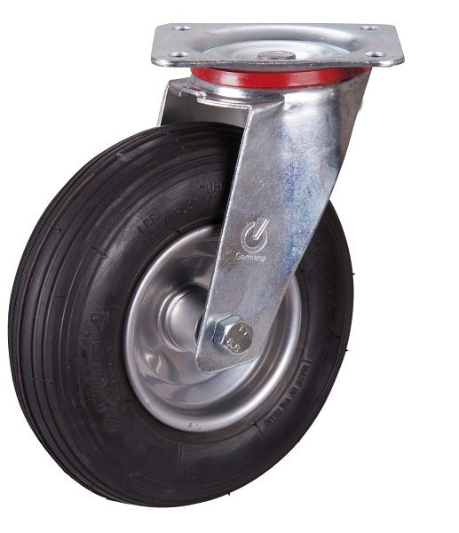 VARIOfit Lenkrolle mit Luftreifen, 230 x 65 mm, schwarz, auf Stahlfelge, lpl-230.000