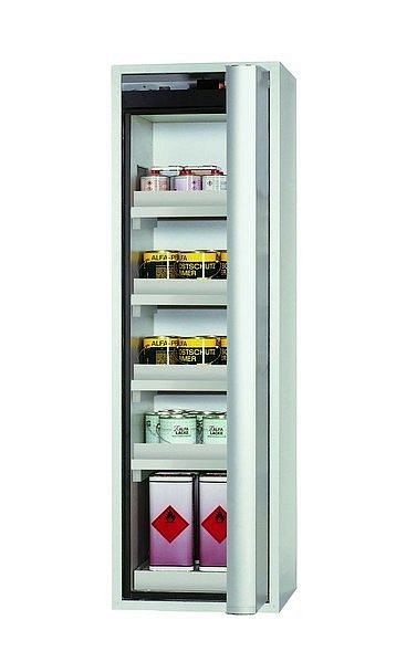 asecos Sicherheitsschrank S-PHOENIX Vol.2-90, S90.196.060.FDACR in lichtgrau RAL 7035 mit 4x Wannenboden Standard (Polypropylen), 30236-001-33460